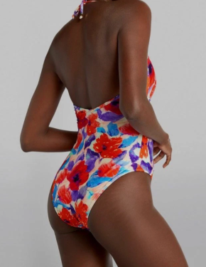 PatBO Floral Violent Plunge One Piece Swimsuit 5