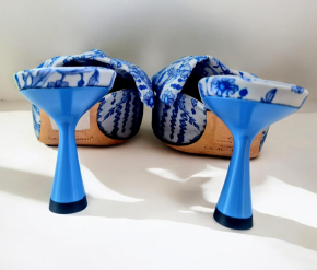 Jimmy Choo Blue And White Mules 5