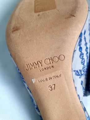 Jimmy Choo Blue And White Mules 9