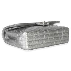 Chanel  Metallic Patent Crumpled Calfskin Chevron Medium Double Flap Bag 5