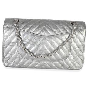Chanel  Metallic Patent Crumpled Calfskin Chevron Medium Double Flap Bag 2