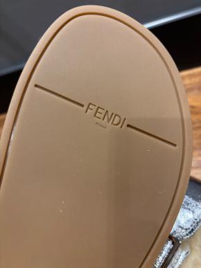 Fendi Shealing Lined Silver Slides 5