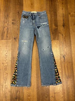 Valentino Embroidered Flared Jeans 10