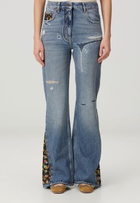 Valentino Embroidered Flared Jeans 8
