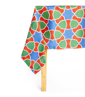 Cabana Tiles Linen Tablecloth 5