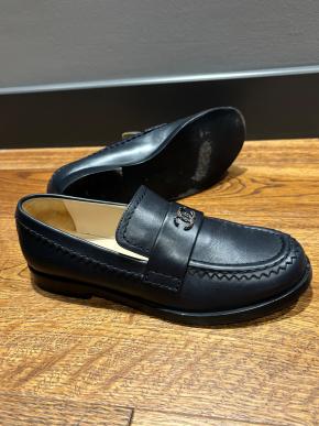 Chanel Navy Leather Moccasins 5