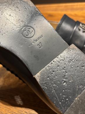 Chanel Navy Leather Moccasins 7