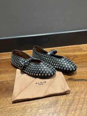 Alaia Embellished Black Ballet Flats 8