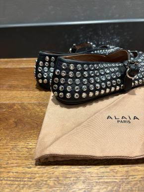 Alaia Embellished Black Ballet Flats 7