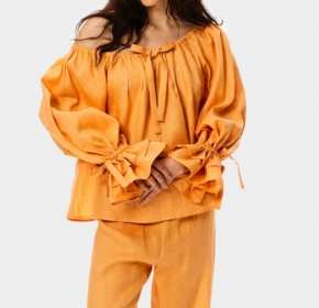 Sleeper Cha-Cha Linen Lounge Blouse 4