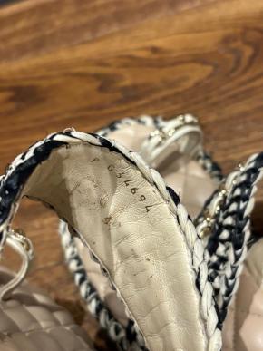 Chanel Tweed Thong Sandals 6