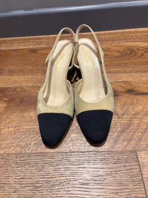 Chanel Beige Suede Slingback Sandals 3