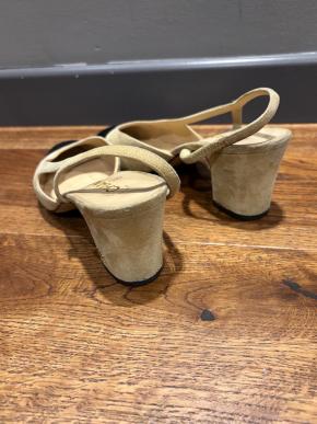 Chanel Beige Suede Slingback Sandals 5