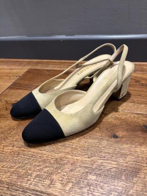 Chanel Beige Suede Slingback Sandals 2