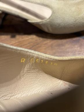 Chanel Beige Suede Slingback Sandals 7