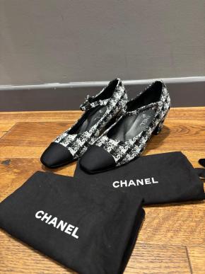 Chanel Tweed Mary Jane Heels 8