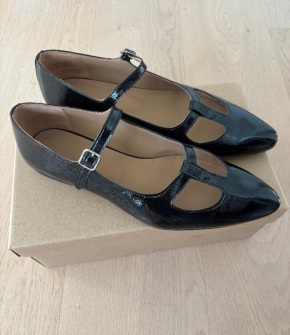 APC Black Patent Leather Mary Jane Flats 2