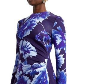 Erdem Printed Blue Jersey Midi Dress 7