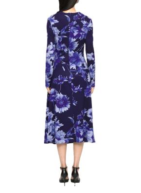 Erdem Printed Blue Jersey Midi Dress 10