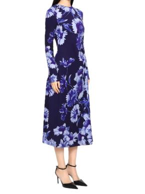 Erdem Printed Blue Jersey Midi Dress 3
