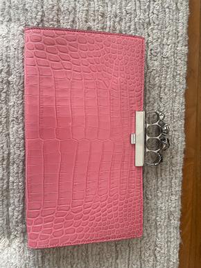 Alexander McQueen Pink Mock Croc Clutch 6