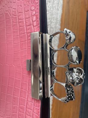Alexander McQueen Pink Mock Croc Clutch 4