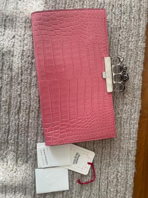 Alexander McQueen Pink Mock Croc Clutch 7