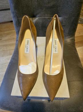 Jimmy Choo Tan Suede Pumps 3