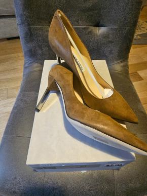 Jimmy Choo Tan Suede Pumps 2
