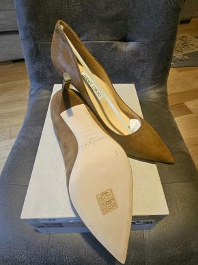 Jimmy Choo Tan Suede Pumps 5