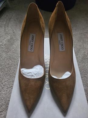 Jimmy Choo Tan Suede Pumps 11