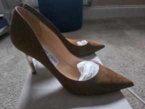 Jimmy Choo Tan Suede Pumps 8