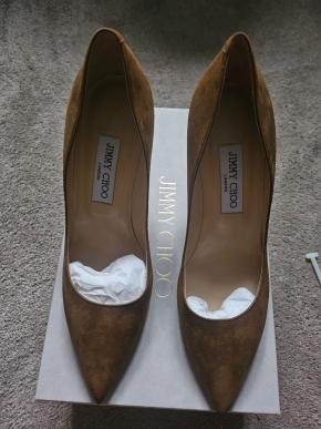 Jimmy Choo Tan Suede Pumps 12