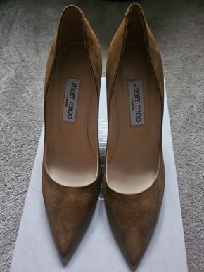 Jimmy Choo Tan Suede Pumps 9