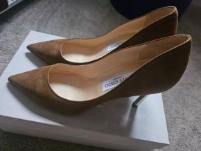 Jimmy Choo Tan Suede Pumps 10