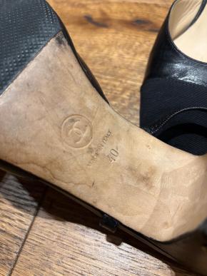 Chanel Black Leather Slingback Sandals 5