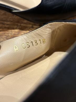 Chanel Black Leather Slingback Sandals 6