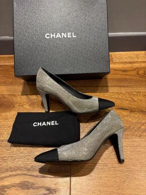 Chanel Silver Glitter Pumps 11