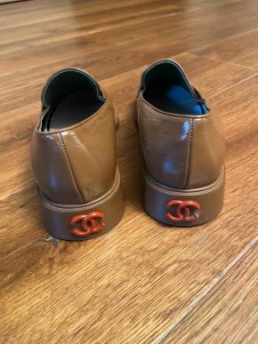 Chanel Brown Patent Loafers 4
