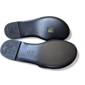 Chanel Black CC Slides 6