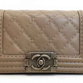 Chanel Taupe Leather Boy Bag 5