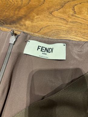 Fendi Cocoa Brown Silk Belted Dress 5