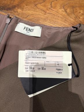 Fendi Cocoa Brown Silk Belted Dress 10