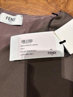 Fendi Cocoa Brown Silk Belted Dress 9