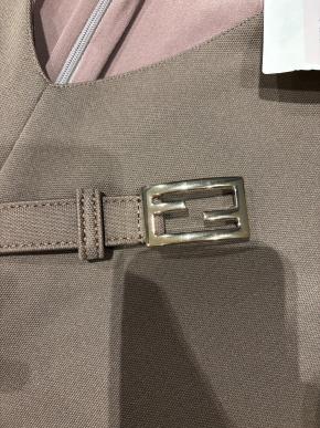 Fendi Cocoa Brown Silk Belted Dress 4