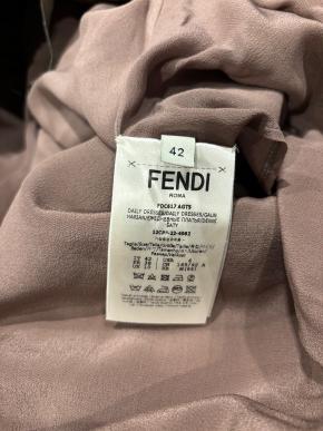 Fendi Cocoa Brown Silk Belted Dress 6