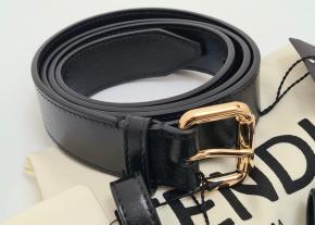 Fendi Black Leather Belt Set 4