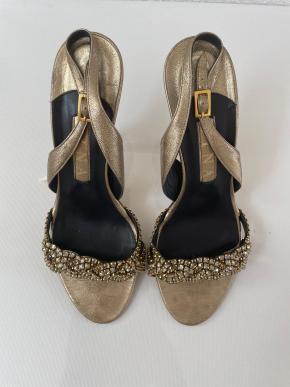 Gina Embellished Bronze/Gold Sandals 8