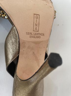 Gina Embellished Bronze/Gold Sandals 6