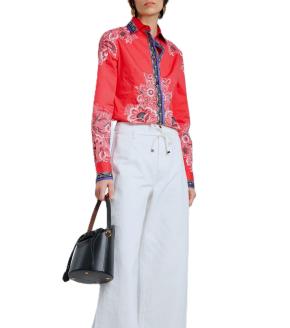 Etro Printed Red Silk Blouse 3